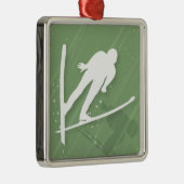 Twee Mannen Ski Jumping Metalen Ornament (Rechts)