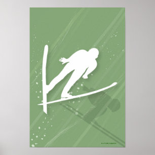 Twee Mannen Ski Jumping Poster
