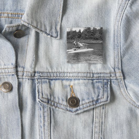 Twee Mannen Vierkante Button 5,1 Cm (In situ)