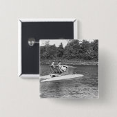 Twee Mannen Vierkante Button 5,1 Cm (Voorkant /achterkant)