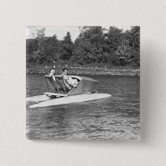 Twee Mannen Vierkante Button 5,1 Cm (Voorkant)