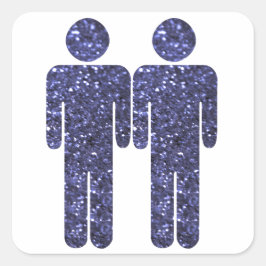 Twee Mannen Vierkante Sticker