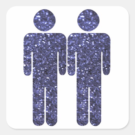 Twee Mannen Vierkante Sticker (Voorkant)