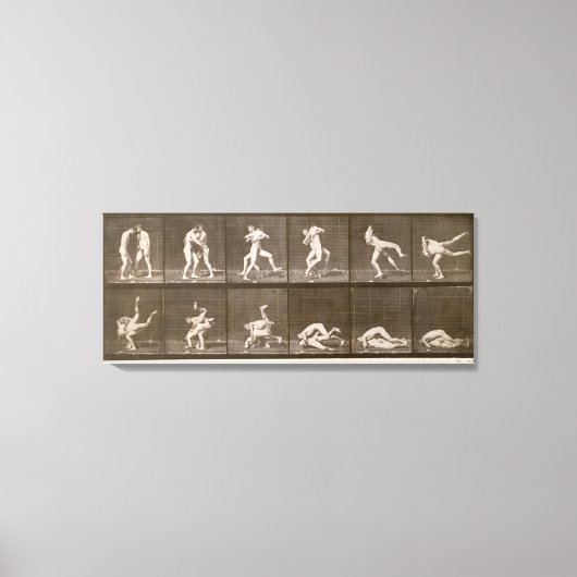 Twee Mannen Wrestling, bord 347 uit 'Animal Locomo Canvas Afdruk (Voorkant)