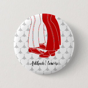 Twee mannen zoenen op Valentijnsdag Ronde Button 5,7 Cm