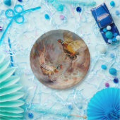 Twee mannetjes die vechten. papieren bordje (Feest)