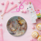 Twee mannetjes die vechten. papieren bordje (Feest)