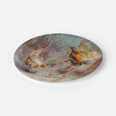 Twee mannetjes die vechten. papieren bordje (Gekanteld)