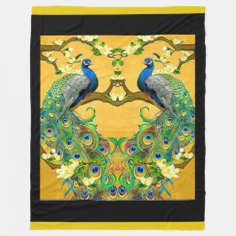 Twee mannetjes-indianenblauwe pacocks fleece deken