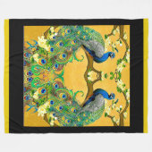 Twee mannetjes-indianenblauwe pacocks fleece deken (Voorkant (Horizontaal))