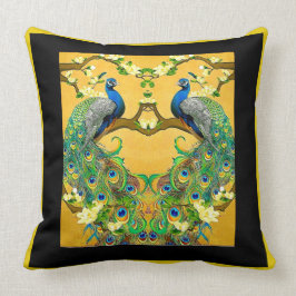 Twee mannetjes-indianenblauwe pacocks kussen