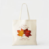 Twee Maple Leaves Fall Weddenschap Welkomsttas Tote Bag (Voorkant)