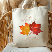Twee Maple Leaves Fall Weddenschap Welkomsttas Tote Bag