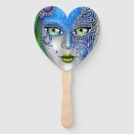 Twee maskerade maskers in één ventilator handwaaier