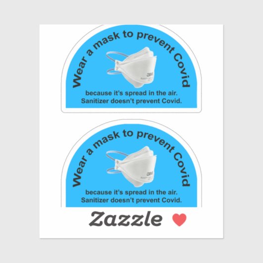 Twee maskers in plaats van ontsmettingsmiddel viny sticker (Vel)