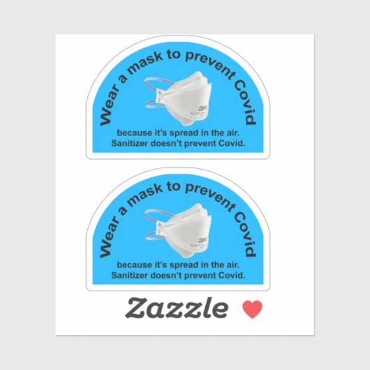 Twee maskers in plaats van ontsmettingsmiddel viny sticker (Vel)