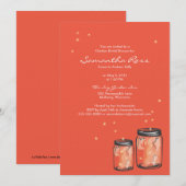 Twee Mason Jars & Fireflies Vrijgezellenfeest Kaart (Voorkant / Achterkant)