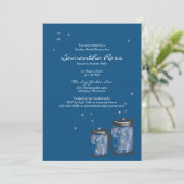 Twee Mason Jars & Fireflies Vrijgezellenfeest Kaart (Staand voorkant)