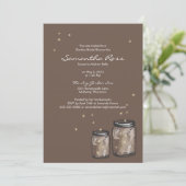 Twee Mason Jars & Fireflies Vrijgezellenfeest Kaart (Staand voorkant)