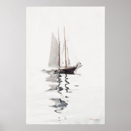 Twee-mastige schoener met dory | Winslow Homer Poster