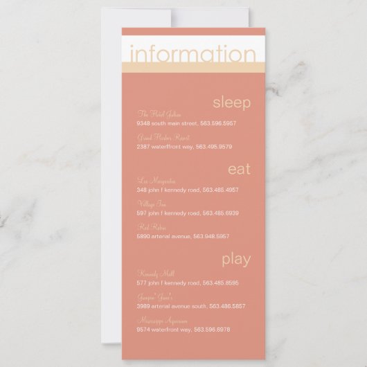 Twee mededelingen van de Informatie van Brides Kaart (Voorkant)