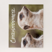Twee Meerkats sluiten persoonlijke Legpuzzel (Verticaal)