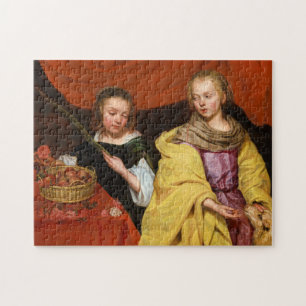Twee meisjes als Sint Agnes en Sint Dorothea Legpuzzel