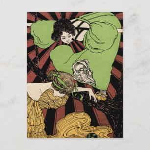 Twee meisjes - Art Nouveau - Jugendstil Briefkaart