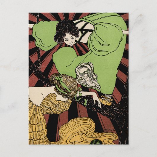 Twee meisjes - Art Nouveau - Jugendstil Briefkaart (Voorkant)