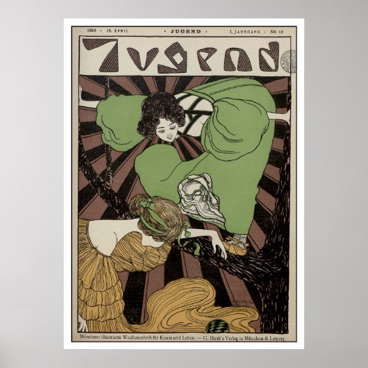 Twee meisjes - Art Nouveau Poster (Voorkant)