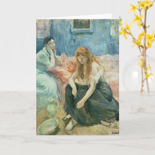 Twee meisjes | Berthe Morisot Kaart (Gele Bloem)