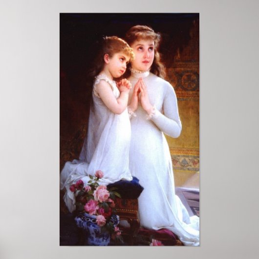 Twee meisjes bidden poster (Voorkant)