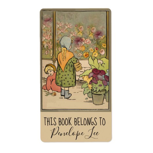 Twee meisjes bij de Bloemkast van het Venster van Etiket (Voorkant)