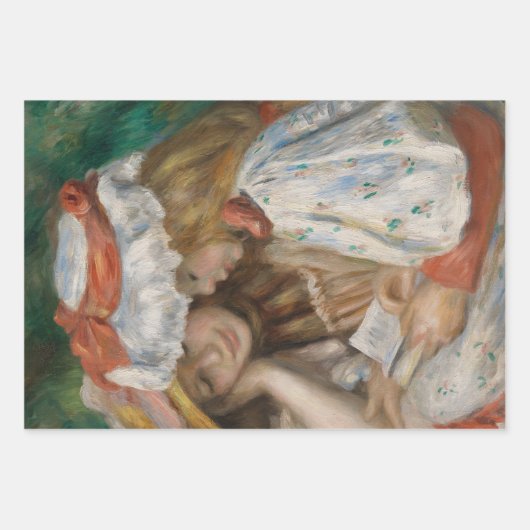 Twee Meisjes Decoupage Trio Set, Renoir Art Inpakpapier Vel (Voorkant)