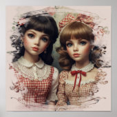 Twee  Meisjes Doll Core Antiek Poster (Voorkant)