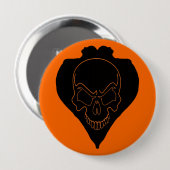 Twee meisjes en schedel ronde button 4,0 cm (Voorkant /achterkant)
