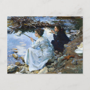 Twee meisjes Gevist door John Singer Sargent Briefkaart