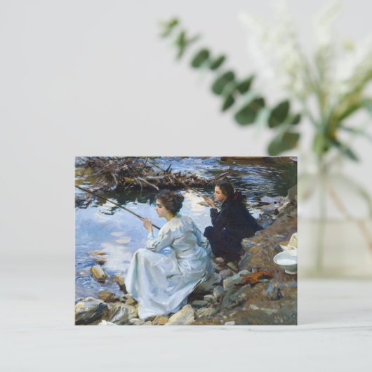 Twee meisjes Gevist door John Singer Sargent Briefkaart (Staand voorkant)