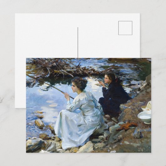 Twee meisjes Gevist door John Singer Sargent Briefkaart (Voorkant / Achterkant)
