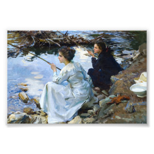 Twee meisjes Gevist door John Singer Sargent Foto Afdruk