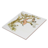 Twee meisjes in een boom Kate Greenaway Tegeltje (Zijkant)