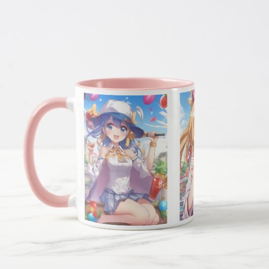 Twee meisjes in een zomersfeer. mok (Links)