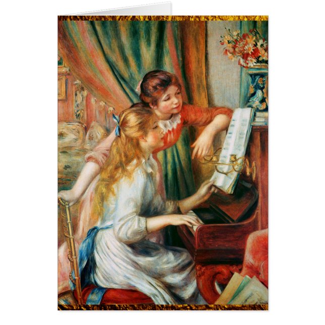 Twee meisjes in Piano door Renoir (Voorkant)
