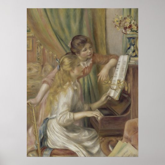 Twee meisjes in Piano door Renoir Poster (Voorkant)
