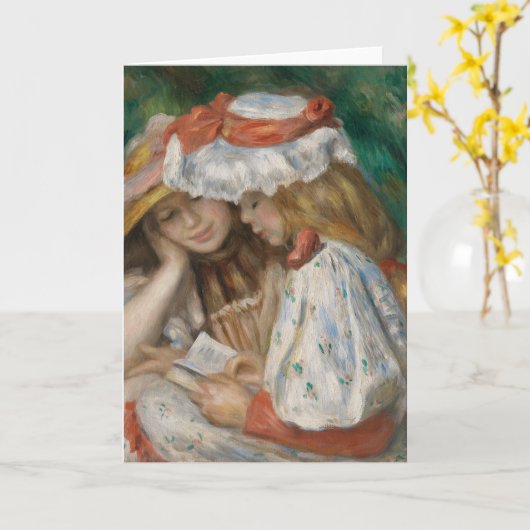 Twee meisjes lezen, Auguste Renoir Art Kaart (Gele Bloem)