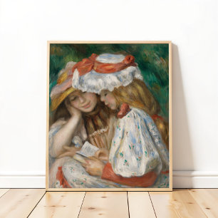Twee meisjes lezen, Auguste Renoir Art Poster
