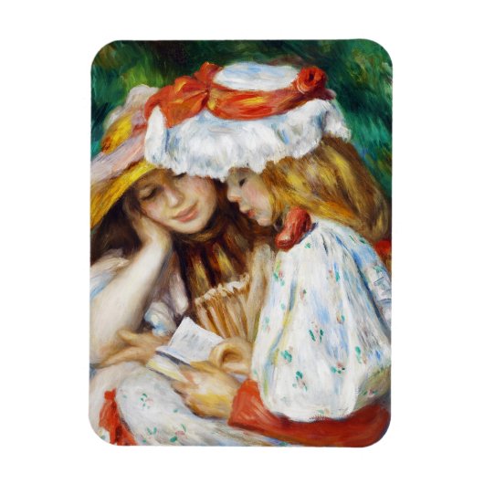 Twee meisjes lezen Pierre Auguste Renoir schilderi Magneet (Verticaal)