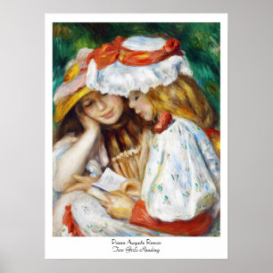 Twee meisjes lezen Pierre Auguste Renoir schilderi Poster