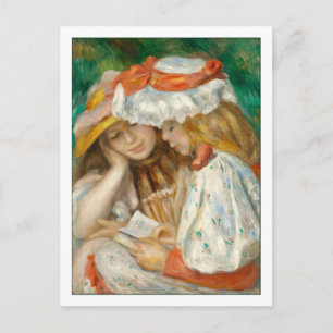 Twee meisjes Lezen Renoir Briefkaart