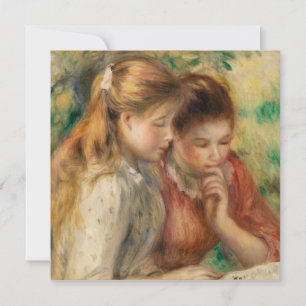 Twee meisjes lezen - Renoir Impressionist Painting Kaart